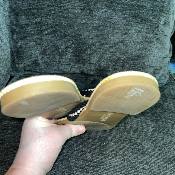 Sperry Black and white Rope Flip Flops Sz 9 - Picture 7 of 7